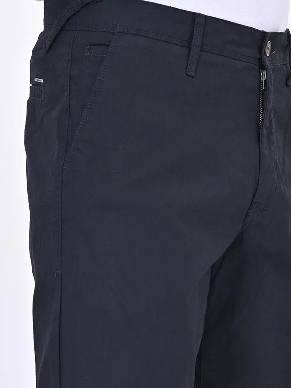 Indian Terrain Men's Regular Fit Solid Black Shorts